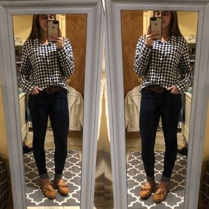 J Crew Gingham Blouse